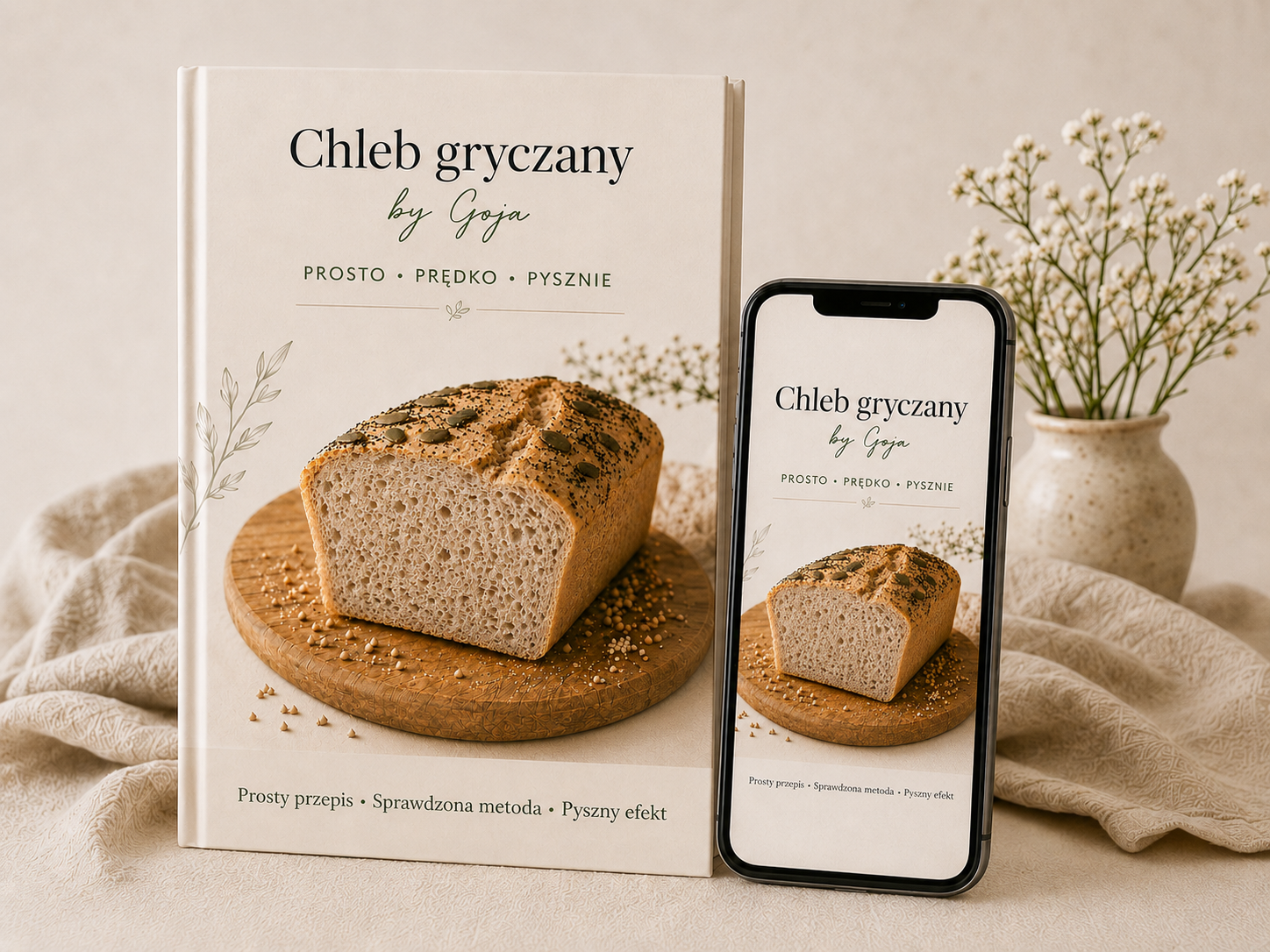 E-book Chleb gryczany by Goja pokazany jako książka i na telefonie